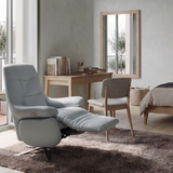 BOB Full Thick Leather Motorised Recliner Armchair