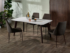 KAY Quartz with Marble Accents Dining Table