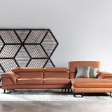 KORUS Leather Adjustable Headrest Modular Sofa