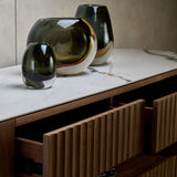 FLUTO Walnut with Sintered Stone Top and Steel Legs Sideboard