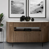 FLUTO Walnut with Sintered Stone Top and Steel Legs Sideboard