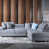 APOLLO Fabric Sofa with Seat Cushions and Adjustable Headrest