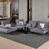TRUSO Fabric Push Back with Adjustable Arms Sofa