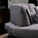 TRUSO Fabric Push Back with Adjustable Arms Sofa
