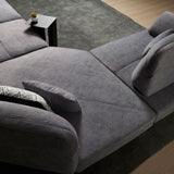 TRUSO Fabric Push Back with Adjustable Arms Sofa
