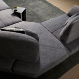TRUSO Fabric Push Back with Adjustable Arms Sofa