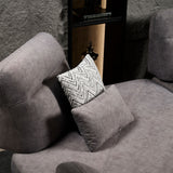 TRUSO Fabric Push Back with Adjustable Arms Sofa