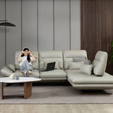 LOVY Full Thick Leather Pushback Sofa