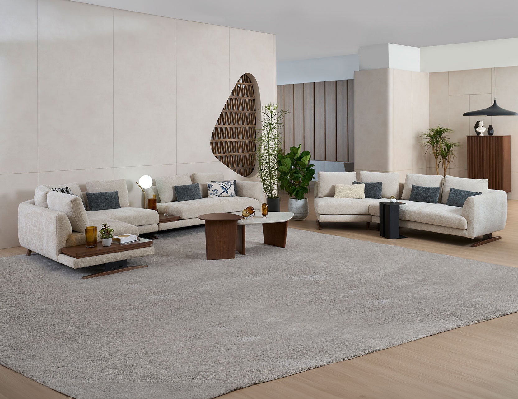EVITA Large Modular Fabric Sofa with Removable Cushion Covers