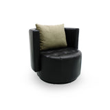 CLUB Faux Leather Swivel Armchair