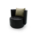 CLUB Faux Leather Swivel Armchair