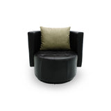 CLUB Faux Leather Swivel Armchair
