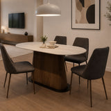 HENRY Dining Chair with Metal Woodgrain