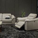 PLUME Leather Motorised Adjustable Headrest Recliner Sofa