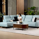 HIRO Modular Leather Sofa with Adjustable Headrest