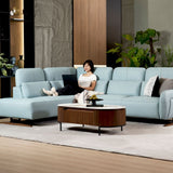 HIRO Modular Leather Sofa with Adjustable Headrest