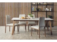 Bolda Quartz Top Dining Table 2M with Flex Dining Chairs