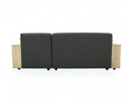 Studio L-Shape Fabric Sofa with Wooden Storage Arm