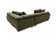 Apollo L-Shape Fabric Sofa with Seat Cushions and Adjustable Headrest