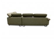 Apollo L-Shape Fabric Sofa with Seat Cushions and Adjustable Headrest