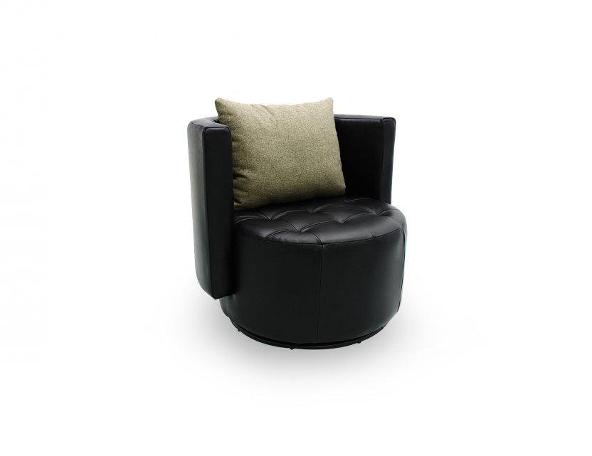 Club Swivel Faux Leather Armchair