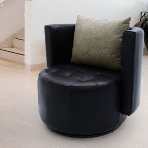 Club Swivel Faux Leather Armchair Club Swivel Faux Leather Armchair