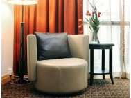 Club Swivel Faux Leather Armchair