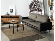 Dansk Fabric Sofa with Faux Leather Armrest