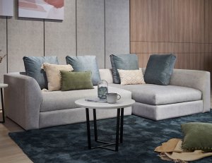 Evita Small L-Shape Fabric Sofa With Removable Cushion Covers Evita Small L-Shape Fabric Sofa With Removable Cushion Covers