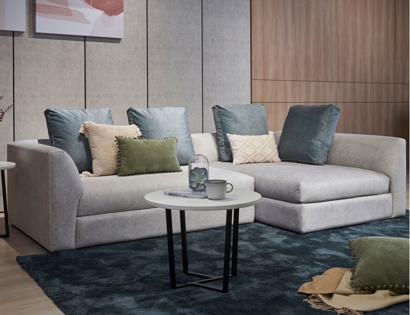 Sofa l on sale shape fabric