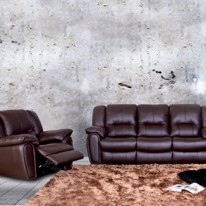 Plush Manual Leather Recliner Sofa Plush Manual Leather Recliner Sofa