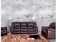 Plush Manual Leather Recliner Sofa