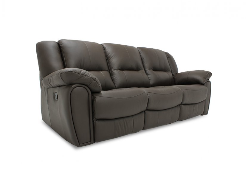 Plush Manual Leather Recliner Sofa