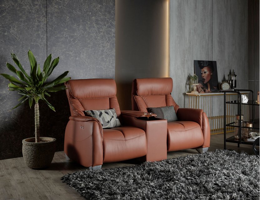 Sho Motorised Leather Recliner Sofa, High Quality Leather Recliner Sectionals