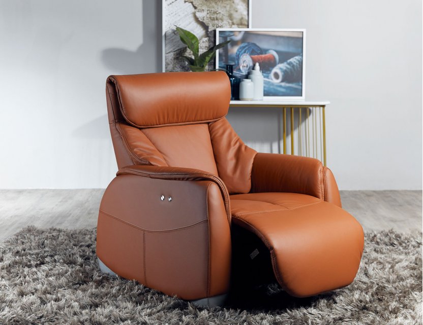 Sho Motorised Leather Recliner Sofa with High Backrest and Touch Sensors