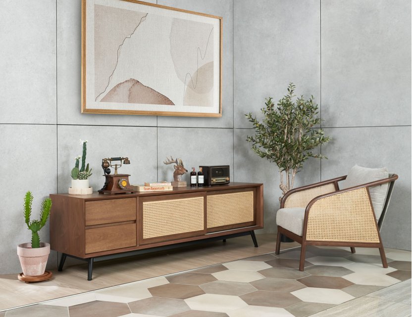 Nash Rattan Tv Console