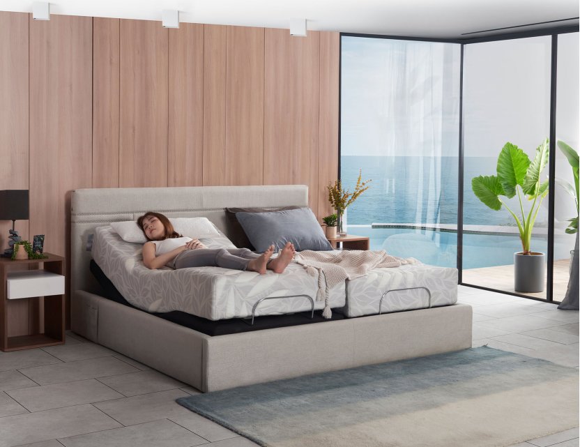 Float Adjustable Bed with Natura Mattress and USB Ports