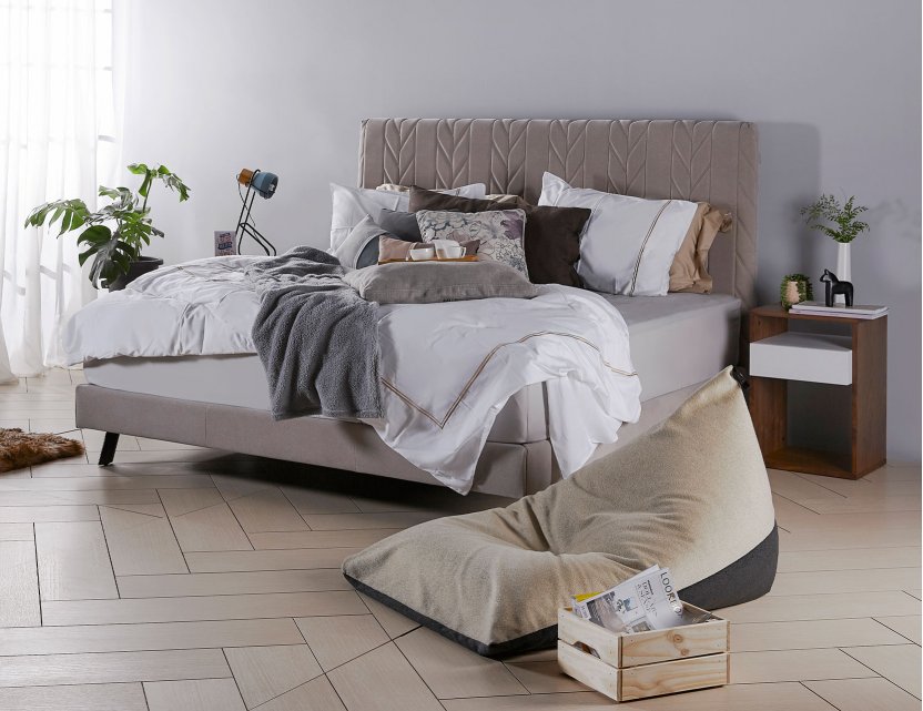 Ribb Bedframe In FabricGard with Mattress Bedroom Package