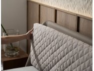 Slant Bed Frame with Removable Quilted Cushion