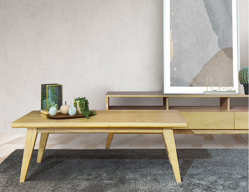 Alba Classic Coffee Table In Solid Timber (Oak Finish)