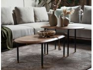 Celadon Coffee Table With Gold-Tipped Steel Legs