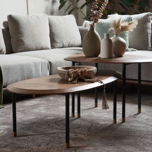 Celadon Coffee Table With Gold-Tipped Steel Legs Celadon Coffee Table With Gold-Tipped Steel Legs