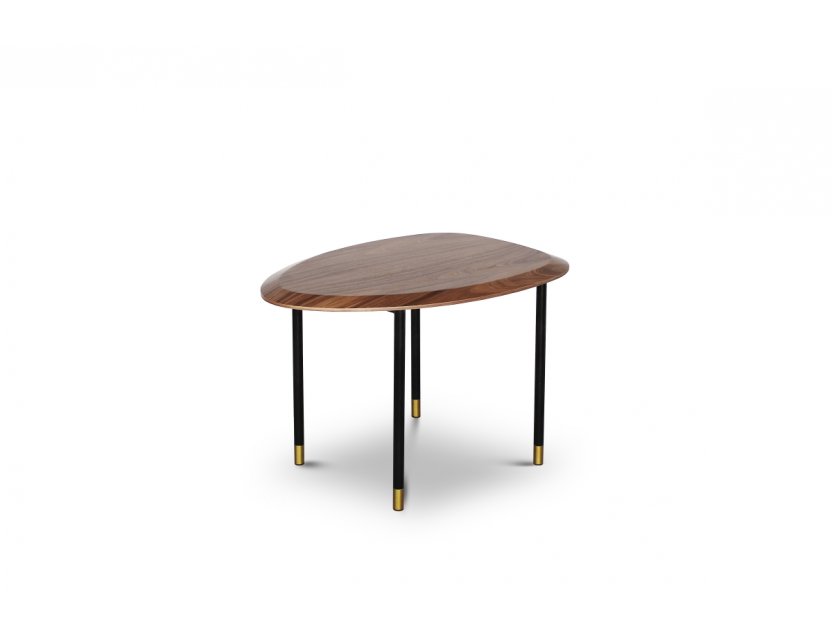 Celadon Coffee Table With Gold-Tipped Steel Legs