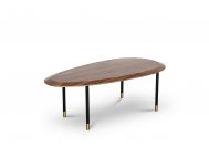 Celadon Coffee Table With Gold-Tipped Steel Legs