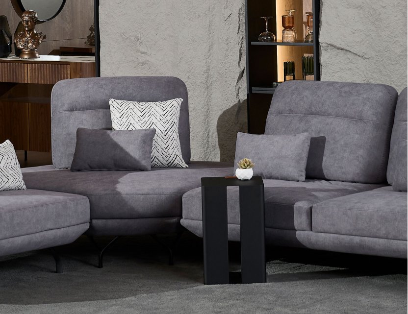 Stem Black Steel Coffee Side Table with Storage