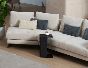 Stem Black Steel Coffee Side Table with Storage