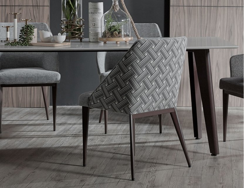 Black Beauty Granite Dining Table 1.9m with 6 Hatch Dining Chairs