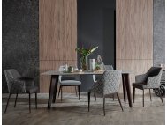 Kay Quartz Top Dining Table 2.4M + 8 Hatch Chairs