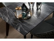 Black Beauty Granite Dining Table 1.9m with 6 Hatch Dining Chairs