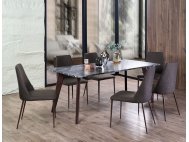 Black Beauty Granite Dining Table 1.9m with 6 Henry Dining Chairs